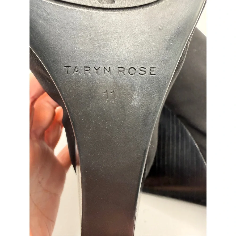 Taryn‎ Rose Yvonne Wedge Shoes Women 11 Black Stretch Scuba High Vamp Designer